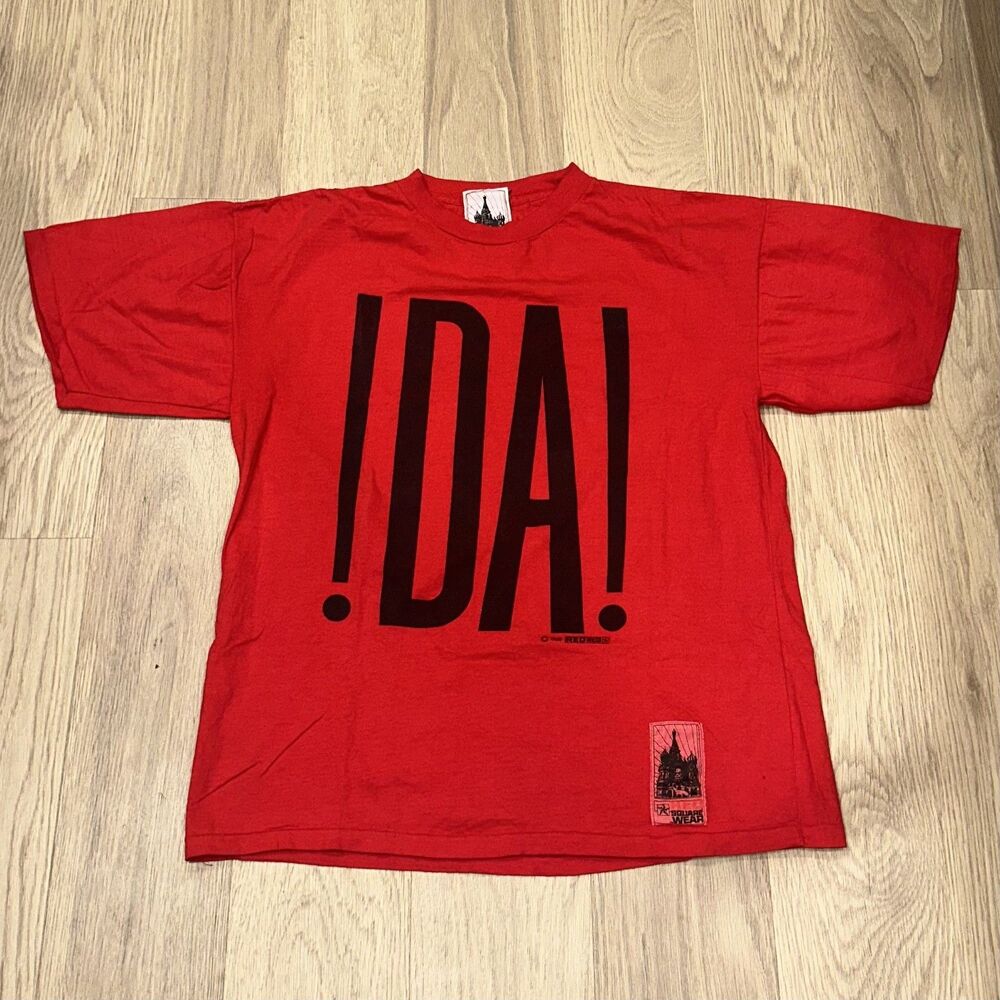 Vintage 1989 Red Square Wear Graphic Tee Soviet Russia Size L Single Stitch